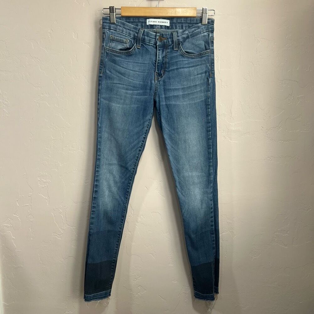 Flying Monkey Size 26 Color Block Ankle Skinny Jeans